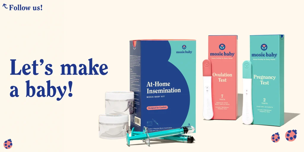 At-home insemination kit with ovulation and pregnancy tests, promoting fertility and family planning.